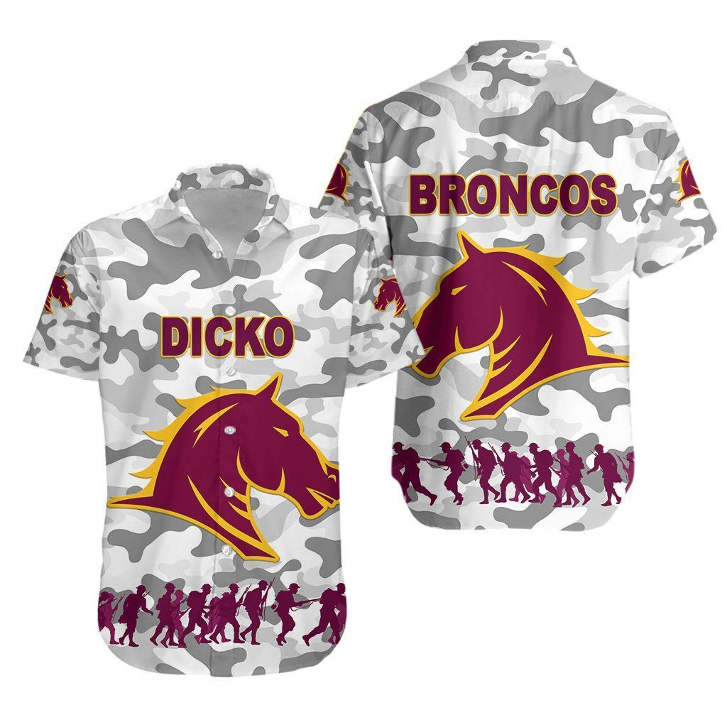 Dicko Brisbane Broncos Hawaiian Shirt Tropical Aloha Button Up