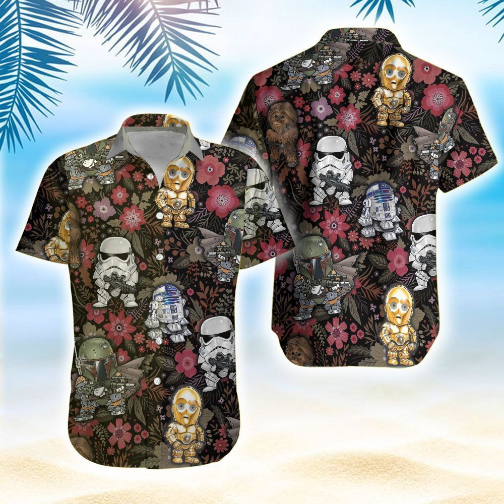 Discover Cool Stormtrooper Star War Hawaiian Shirt Tropical Aloha Button Up