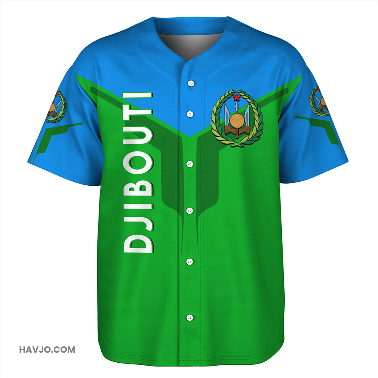 Djibouti Arrow Style Baseball Jersey