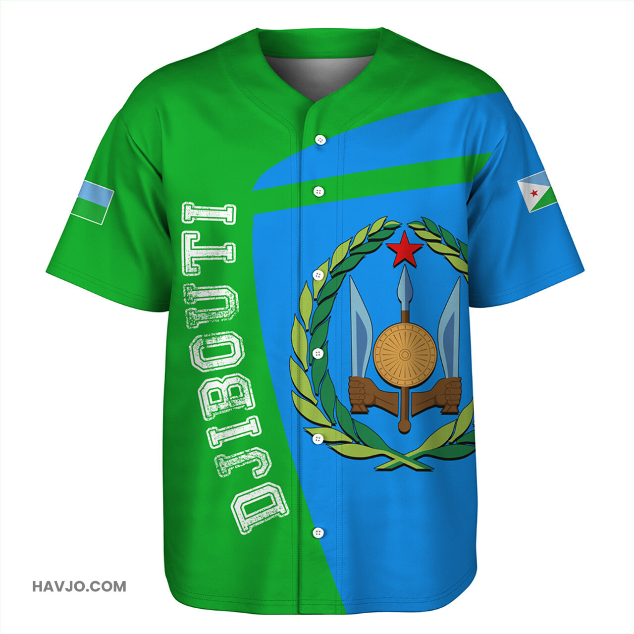 Djibouti Half Concept Baseball Jersey