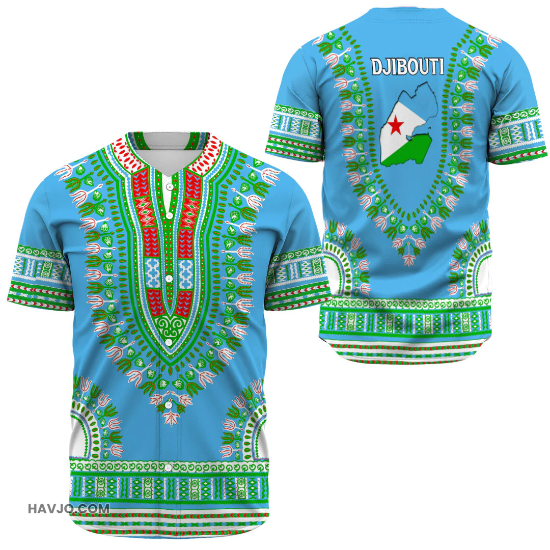 Djibouti Traditional Dashiki Baseball Jersey