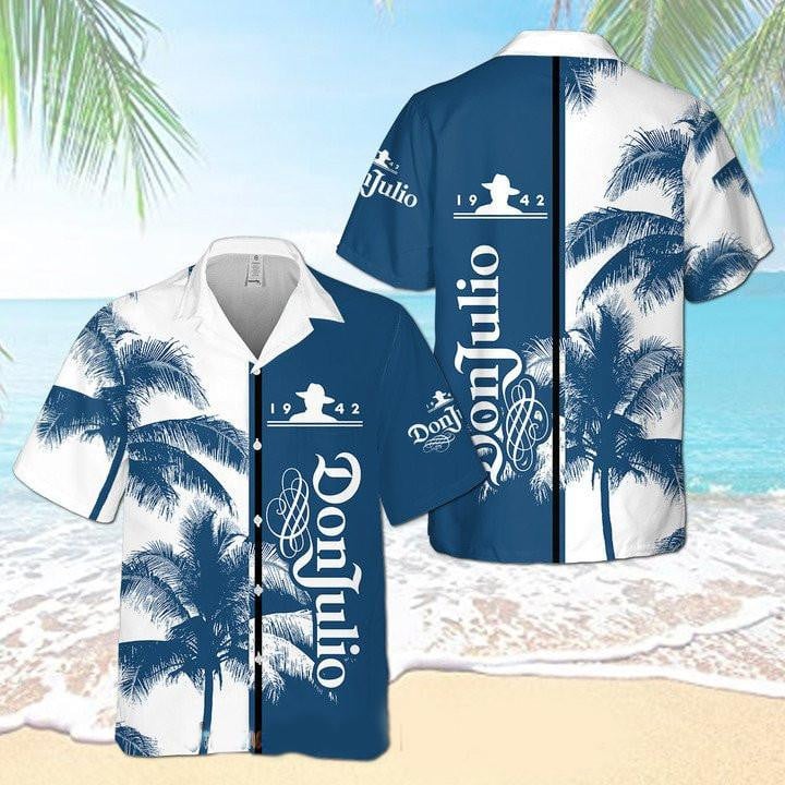 Don Julio Tequila Palm Tree Hawaiian Shirt Tropical Aloha Button Up