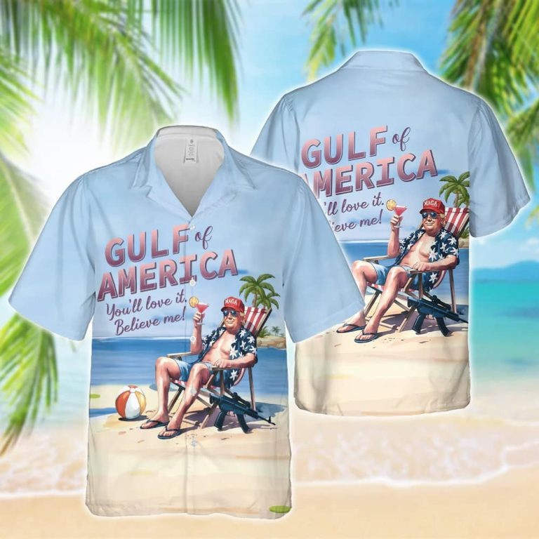 Donald Trump Chilly Gulf of America Ocean Hawaiian Shirt Trump Merch Aloha Shirt