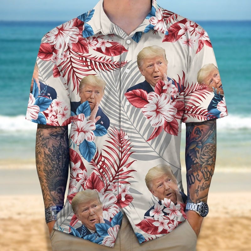 Donald Trump Face Hawaiian Shirt Funny Clothing Gifts Best Shirts For Men