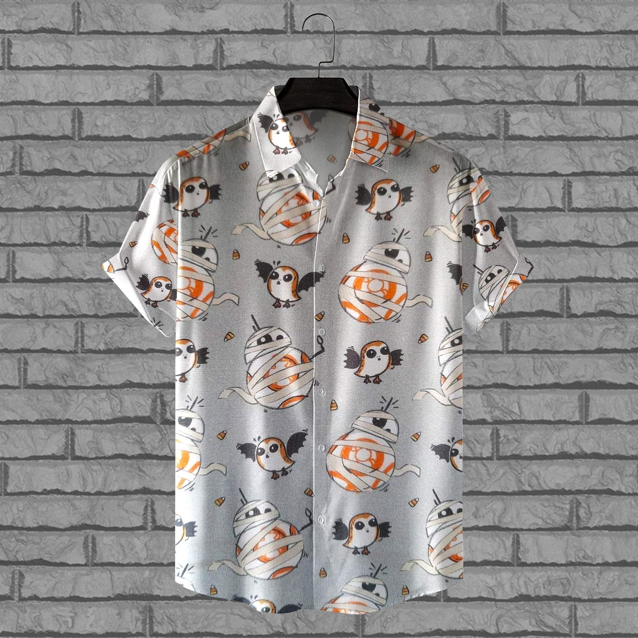 Droids Star Wars Darth Vader Stormtrooper Yoda & Friends Hawaiian Shirt Tropical Aloha Button Up