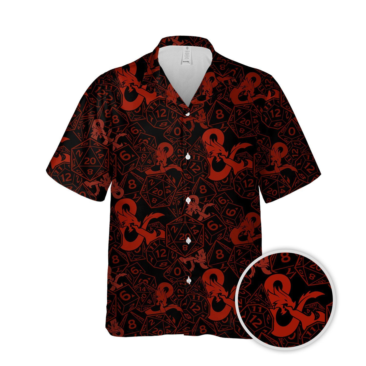 Dungeons Dragons Game Hawaiian Shirt Tropical Aloha Button Up