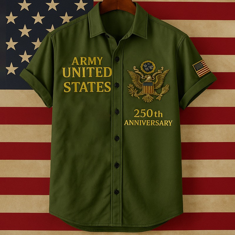 Eagle U.S Army 250th Anniversary Hawaiian Shirt United States Army Shirts Gift For Dad