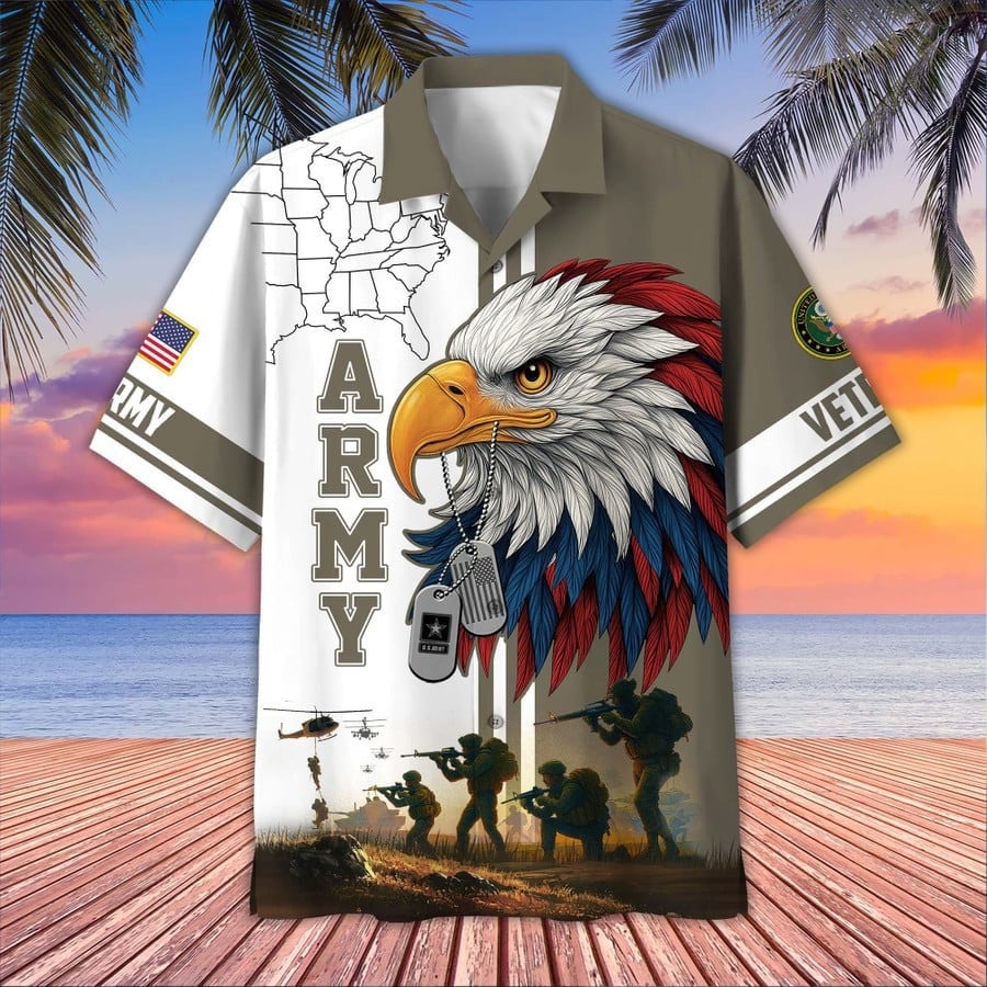 Eagle U.S. Army Veteran Hawaiian Shirt Patriotic Clothing Good Gifts For Veterans Day 2026