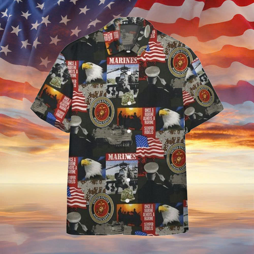 Eagle United States Marine Corps Hawaiian Shirt Semper Fidelis Shirt Veterans Day Present