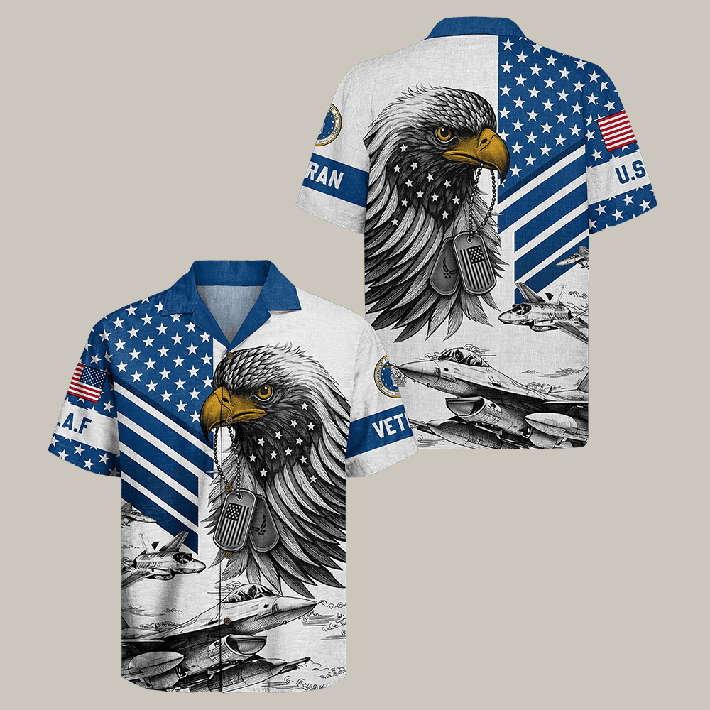 Eagle US Air Force Hawaiian Shirt Air Force Veteran DD 214 Shirt Unique Gift For Boyfriend
