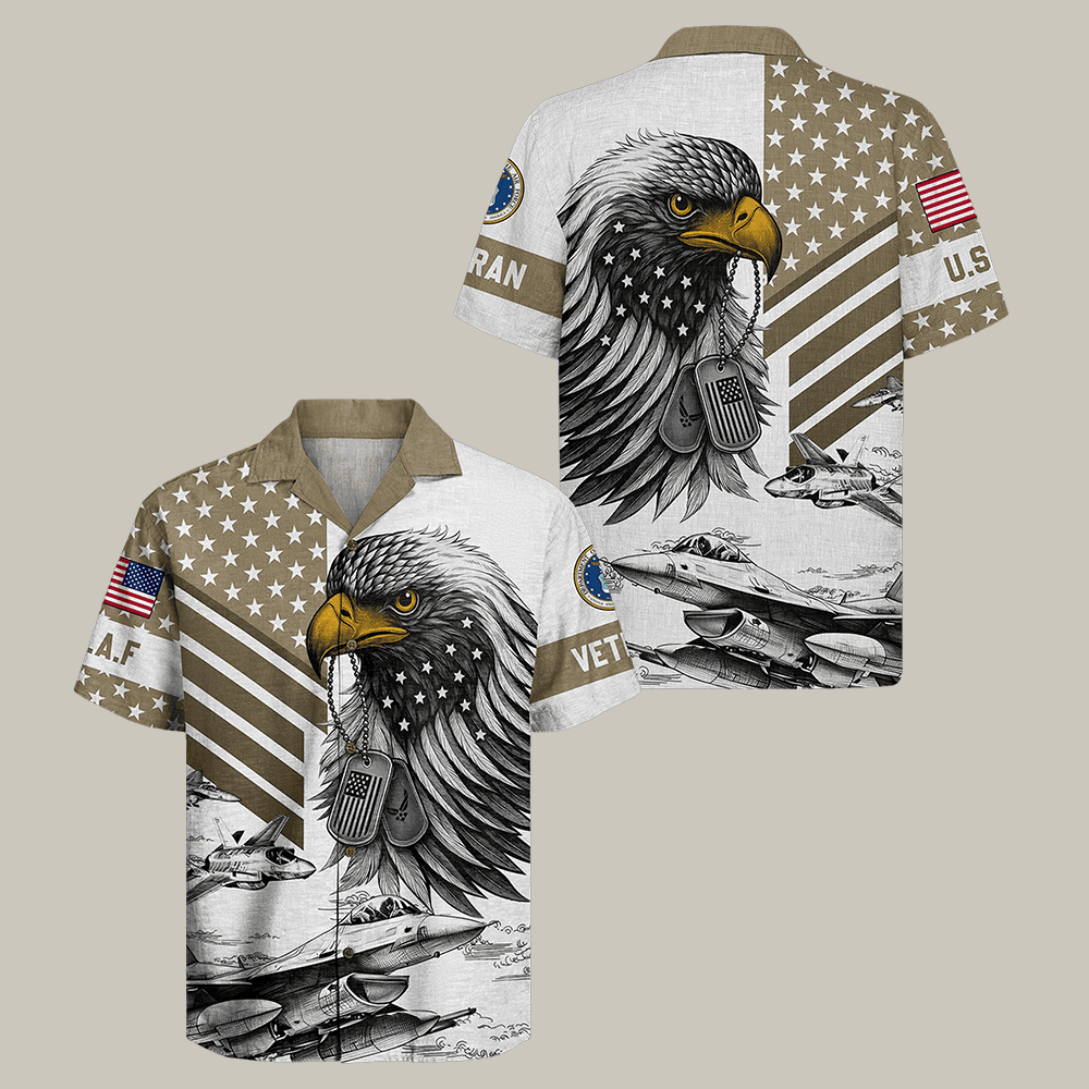 Eagle US Air Force Hawaiian Shirt Fly Fight Win Air Force Veteran Clothes Best Gift For Husband