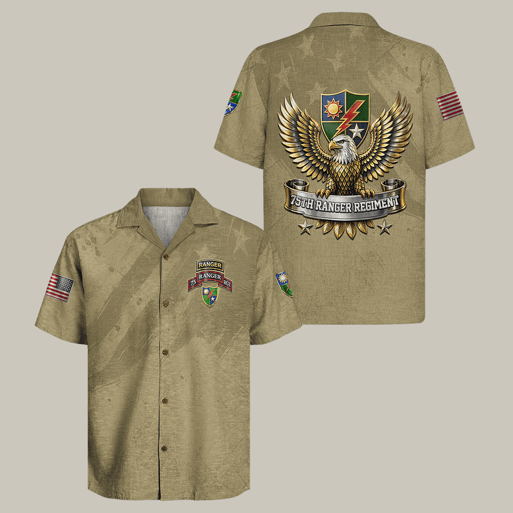 Eagle US Army 75th Ranger Regiment Hawaiian Shirt 75th Ranger Regiment Shirt Gift Idea