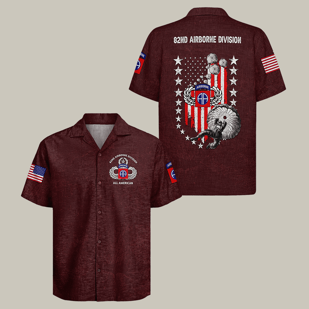Eagle US Army Airborne Hawaiian Shirt 82 Airborne Division Shirt Veteran Gift