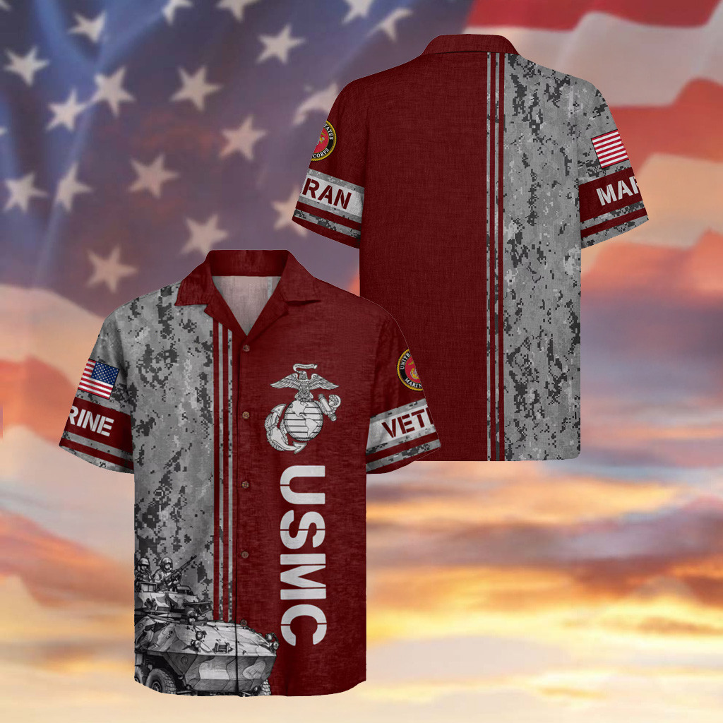 Eagle US Marine Corps 250th Years Of Service Hawaiian Shirt Tank Proud Military Clothing