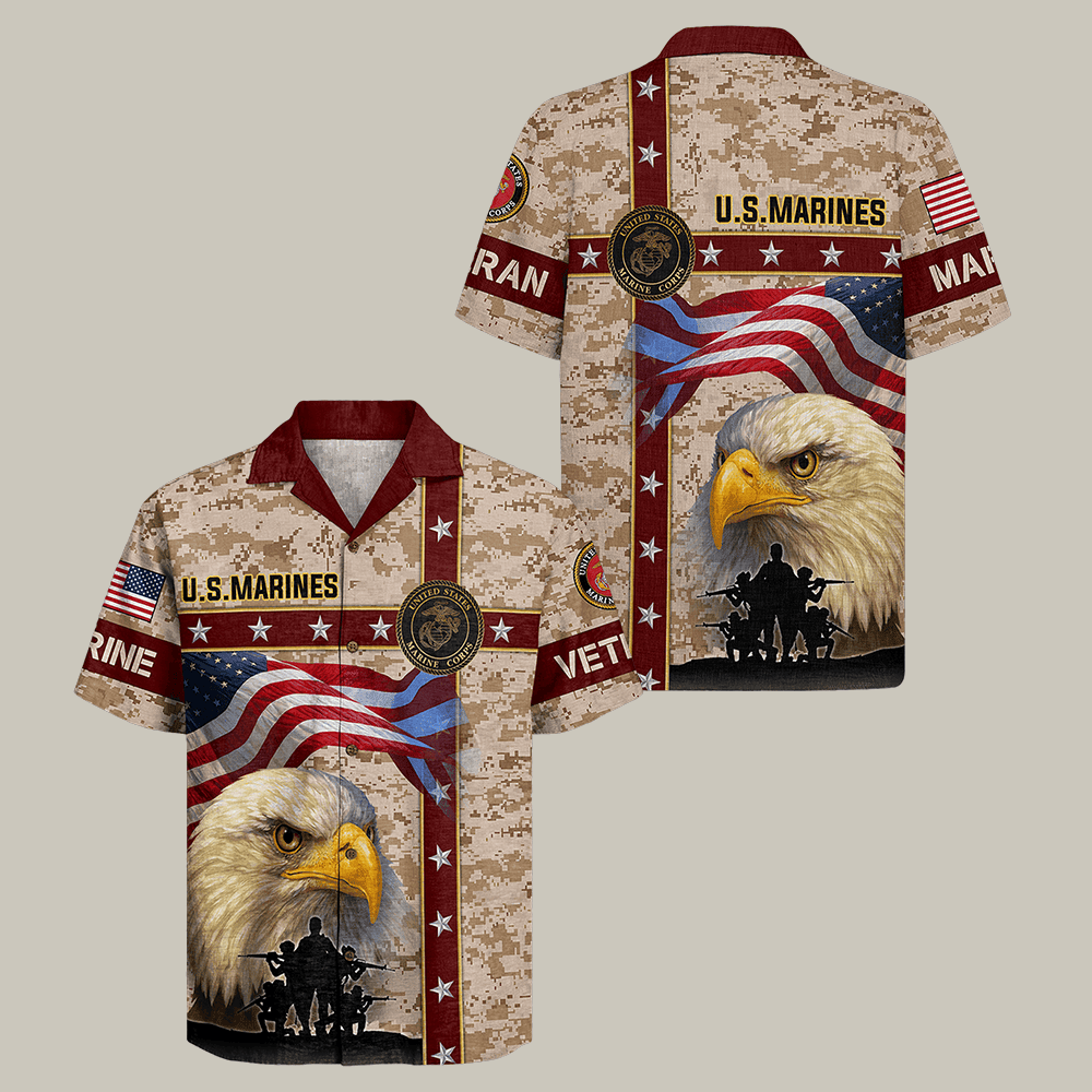 Eagle US Marines 250th Years Of Service Hawaiian Shirt Marine Corps Clothes Gift For USMC