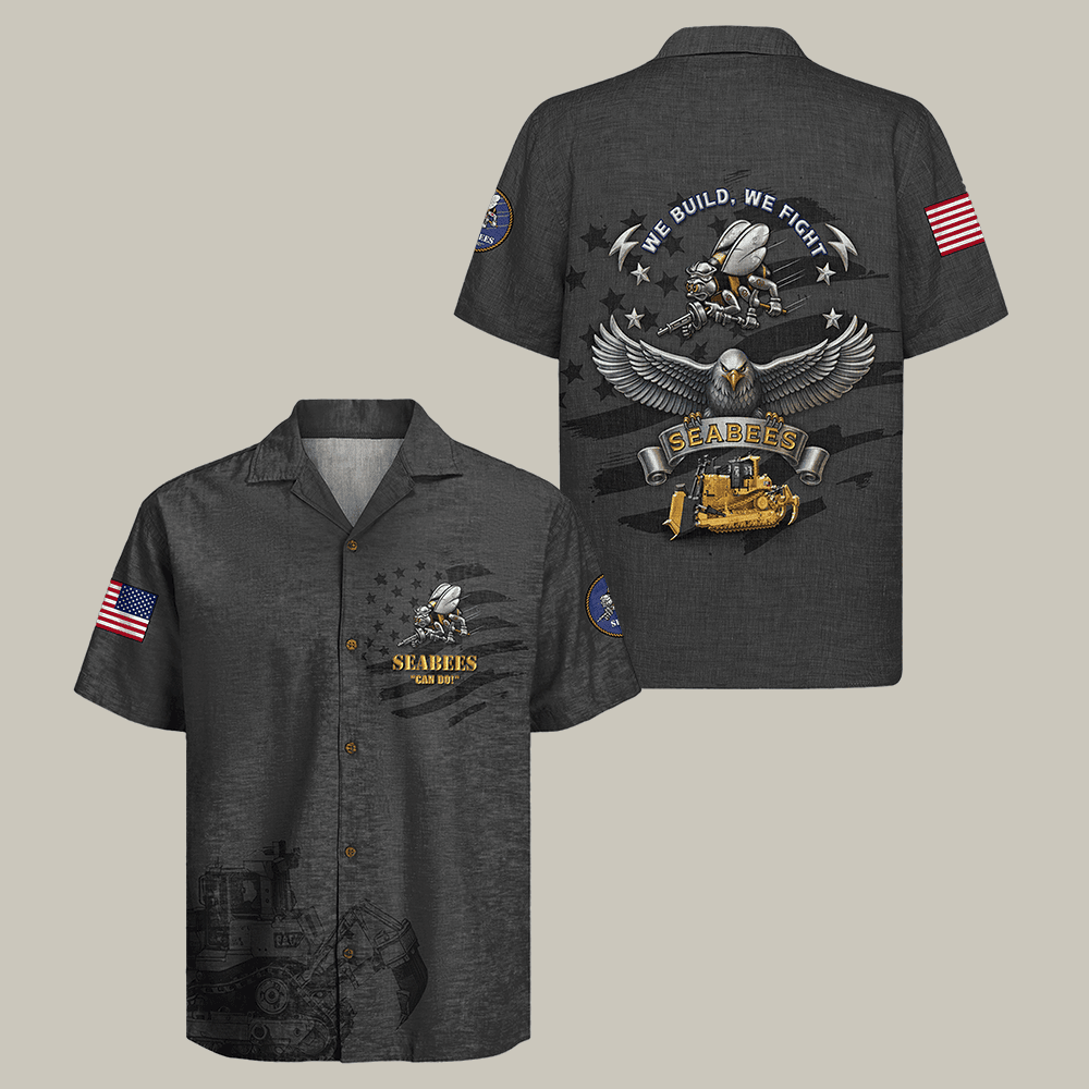 Eagle US Navy Seabees 250th Years Of Service Hawaiian Shirt Military Appreciation Shirt