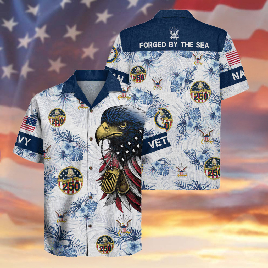 Eagle US Navy Veteran Hawaiian Shirt Tropical Clothes USN Merch Best Gifts For Veterans