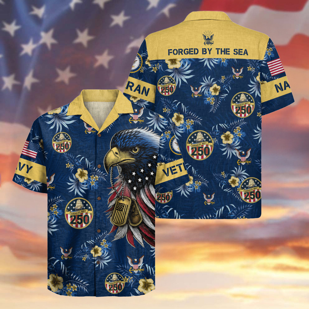 Eagle US Navy Veteran Hawaiian Shirt Tropical Clothing Gifts For Navy Sailors
