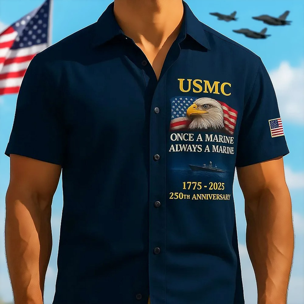Eagle USMC 250th Anniversary Hawaiian Shirt 1775 2026 Marine Corps Shirts Gifts For Veteran
