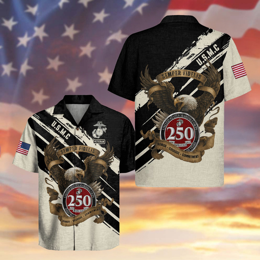 Eagle USMC Veteran 250th Anniversary Hawaiian Shirt Marine Veteran Christmas Gifts 2026
