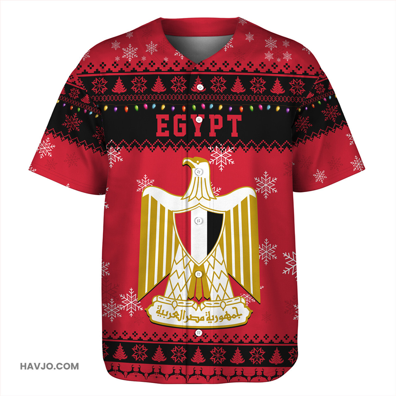 Egypt Christmas Style Pattern Baseball Jersey
