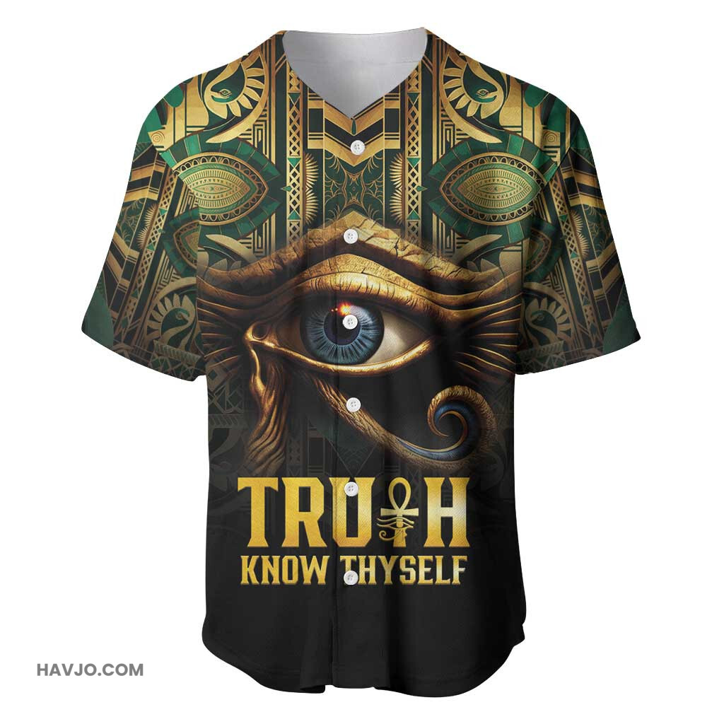 Egypt Eye of Horus Golden Ancient Egypt Pattern Baseball Jersey