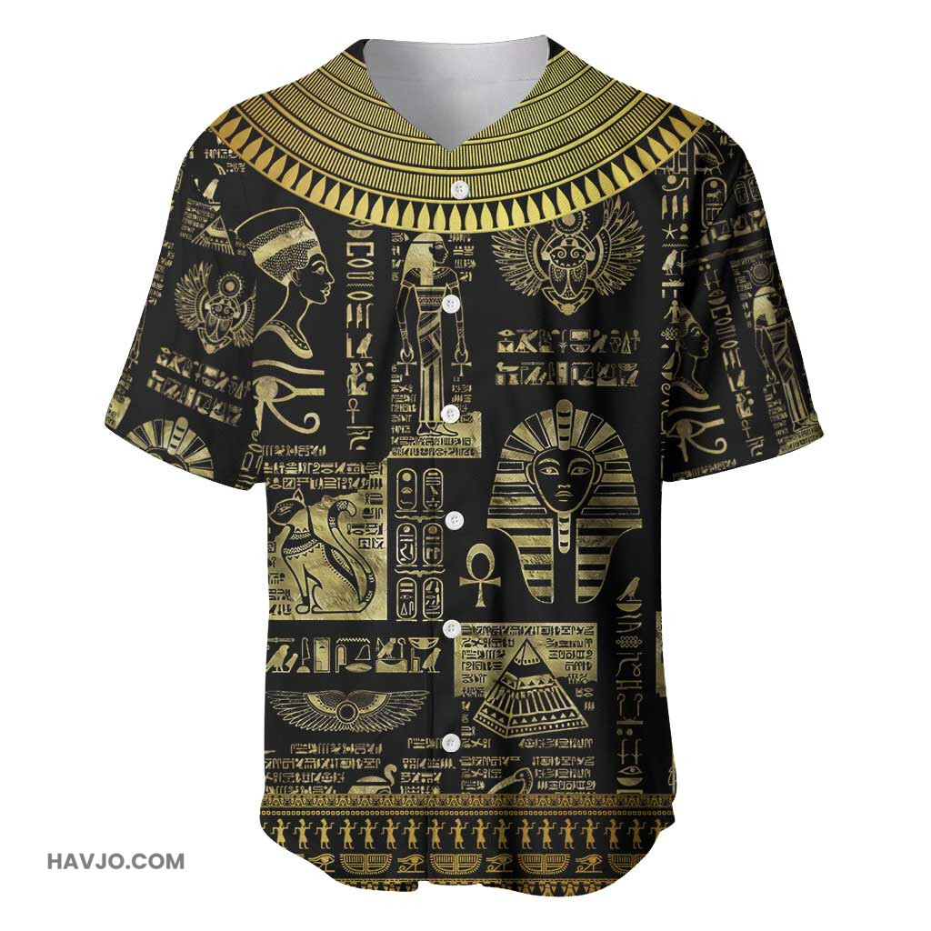 Egypt Pharaoh Egyptian Hieroglyphs and Symbols Baseball Jersey
