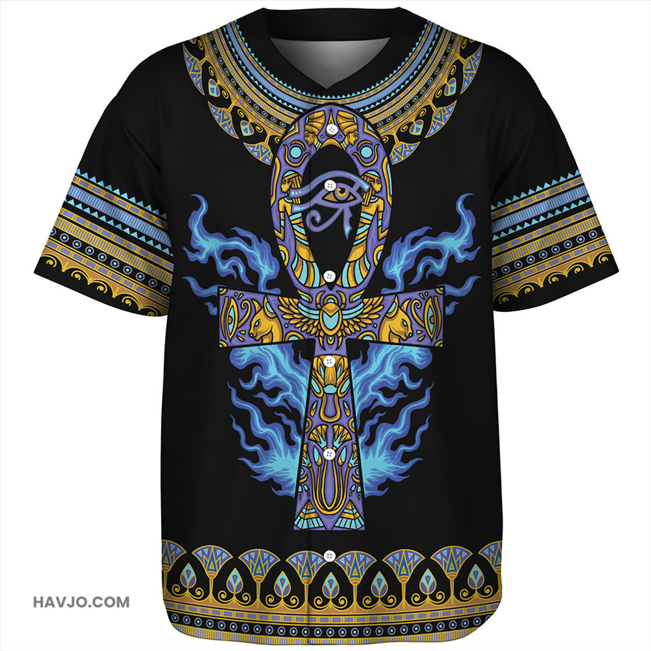 Egyptian Ankh Ft Eye Of Ra Baseball Jersey