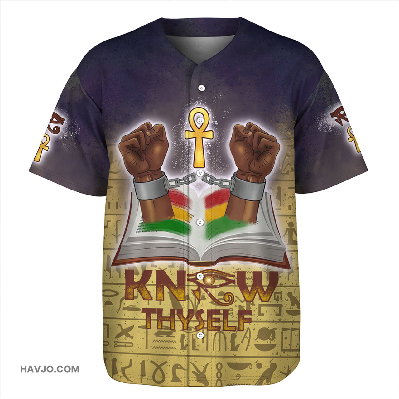 Egyptian Black Know Thyself Baseball Jersey