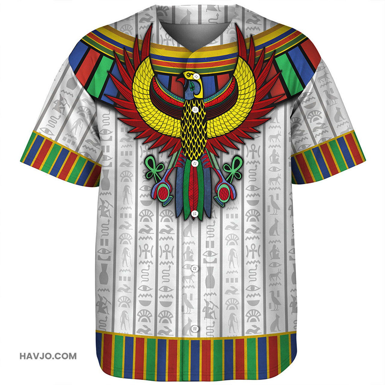 Egyptian God Horus White Baseball Jersey