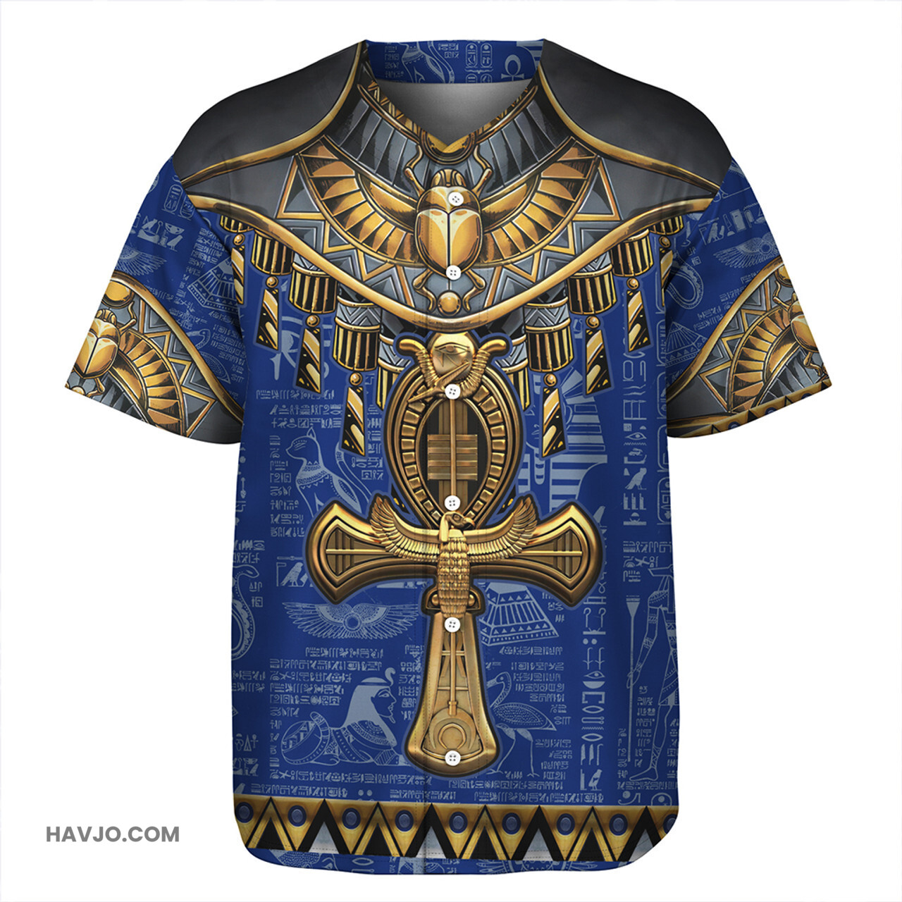 Egyptian Hieroglyphic Ankh Baseball Jersey