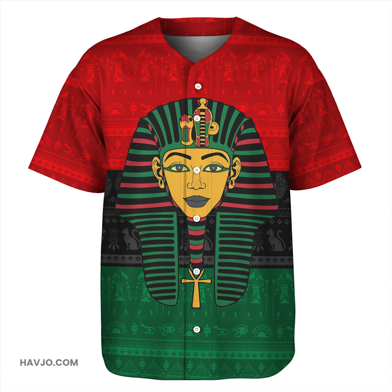 Egyptian Queen In Pan-African Colors Baseball Jersey