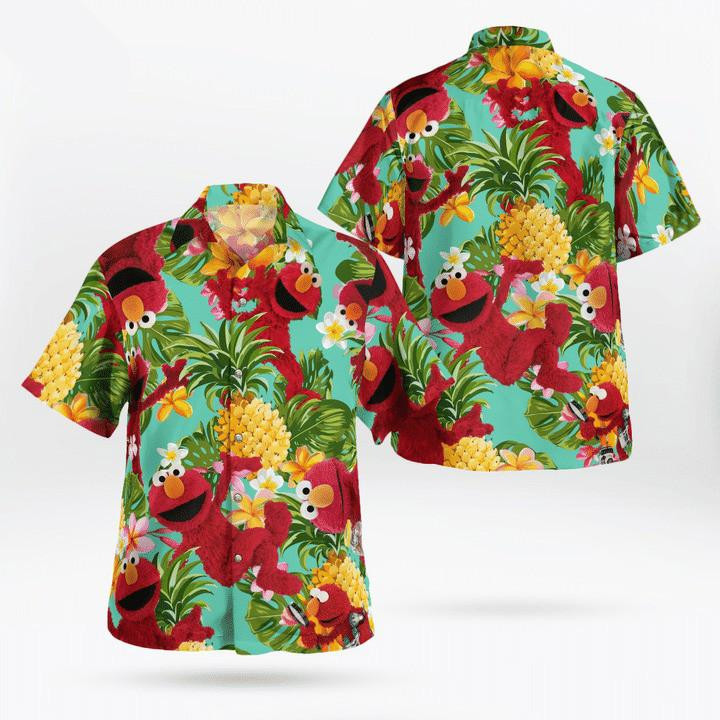 Elmo Muppets Tropical Hawaiian Shirt Tropical Aloha Button Up