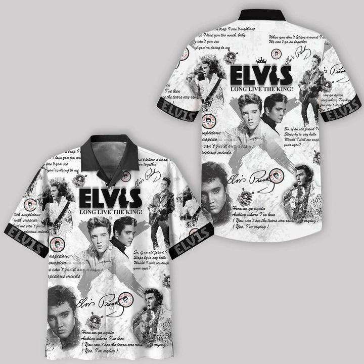 Elvis Presley Long Live The King Hawaiian Shirt Tropical Aloha Button Up