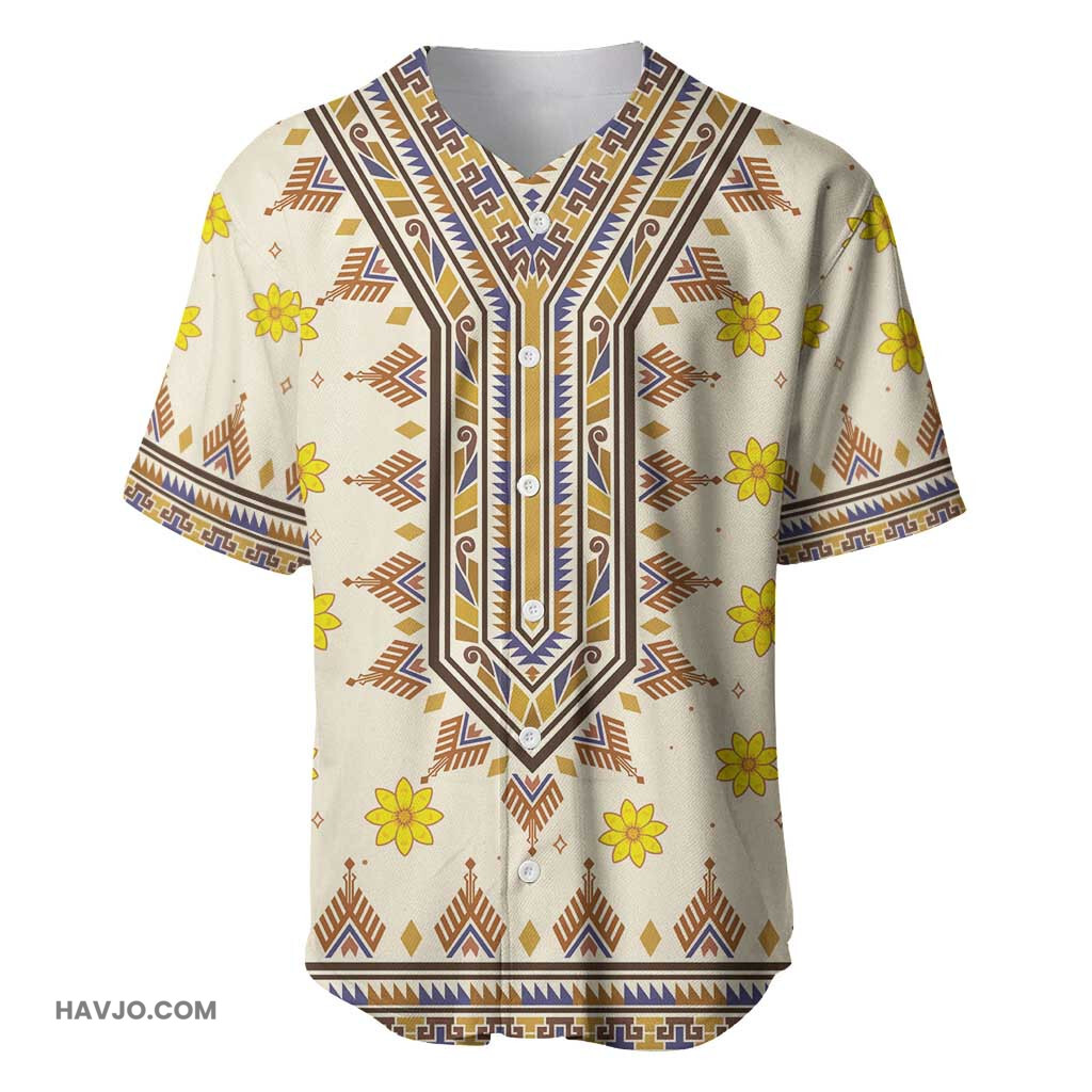 Enkutatash Dashiki Adey Abeba Pattern Baseball Jersey