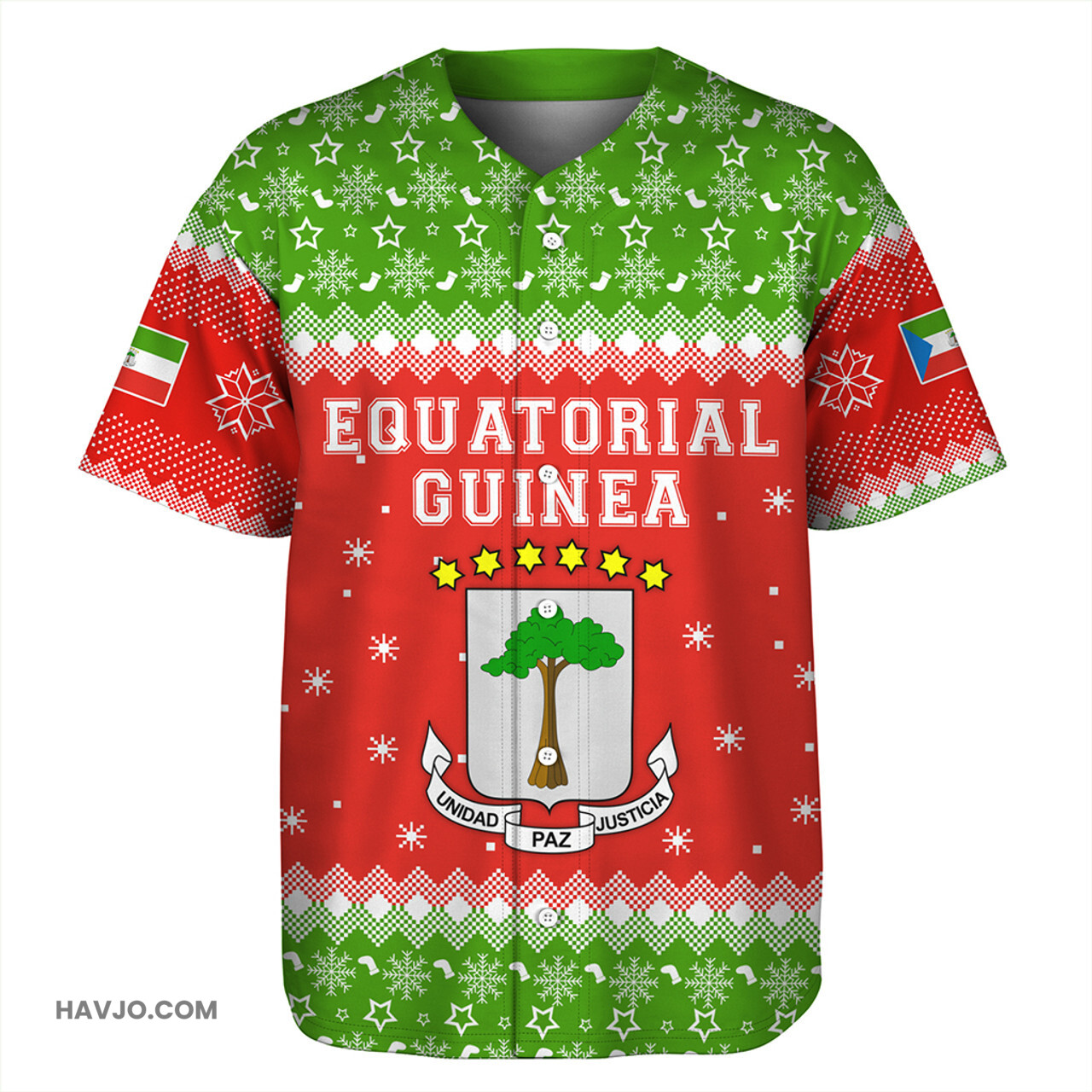 Equatorial Guinea Christmas Coat of Arms Baseball Jersey
