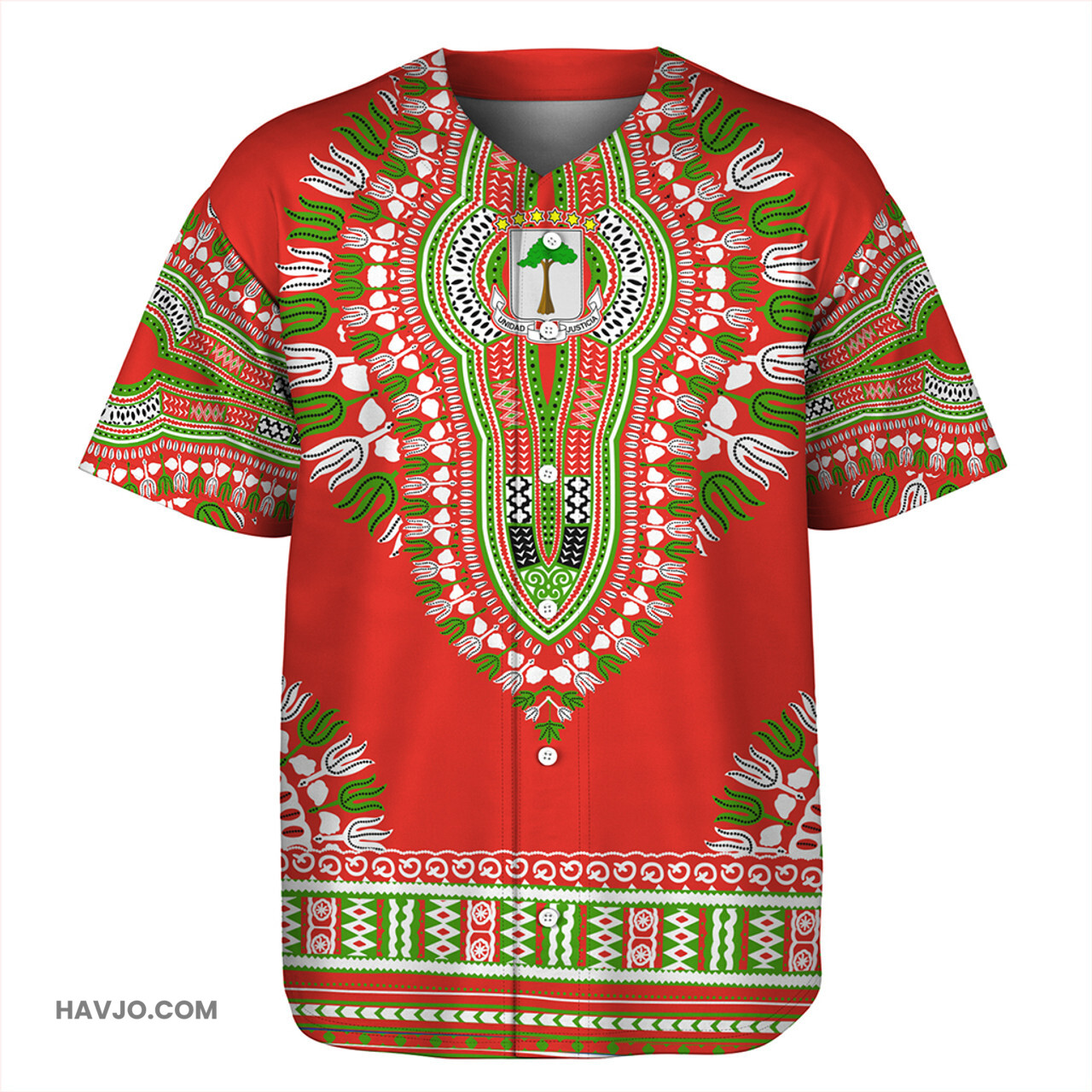Equatorial Guinea Dashiki Baseball Jersey