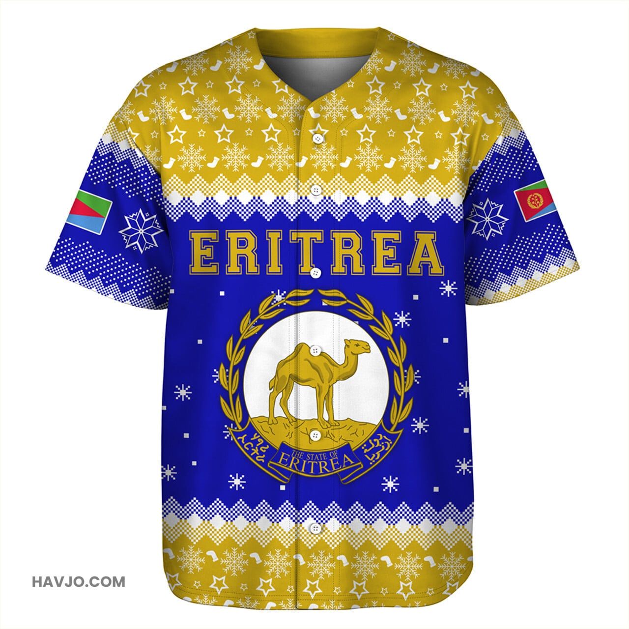 Eritrea Christmas Coat of Arms Baseball Jersey