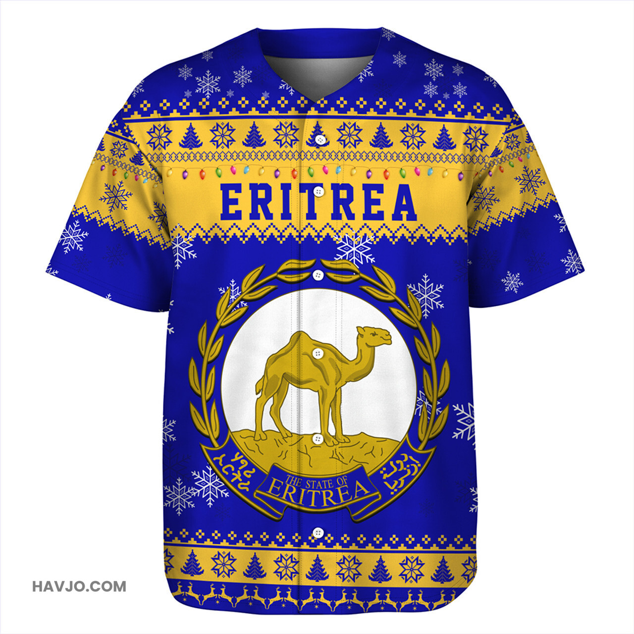 Eritrea Christmas Style Pattern Baseball Jersey