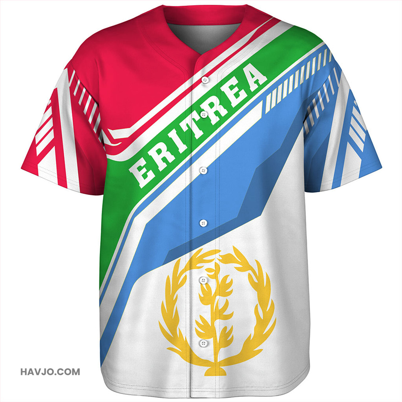 Eritrea Flag Style Baseball Jersey