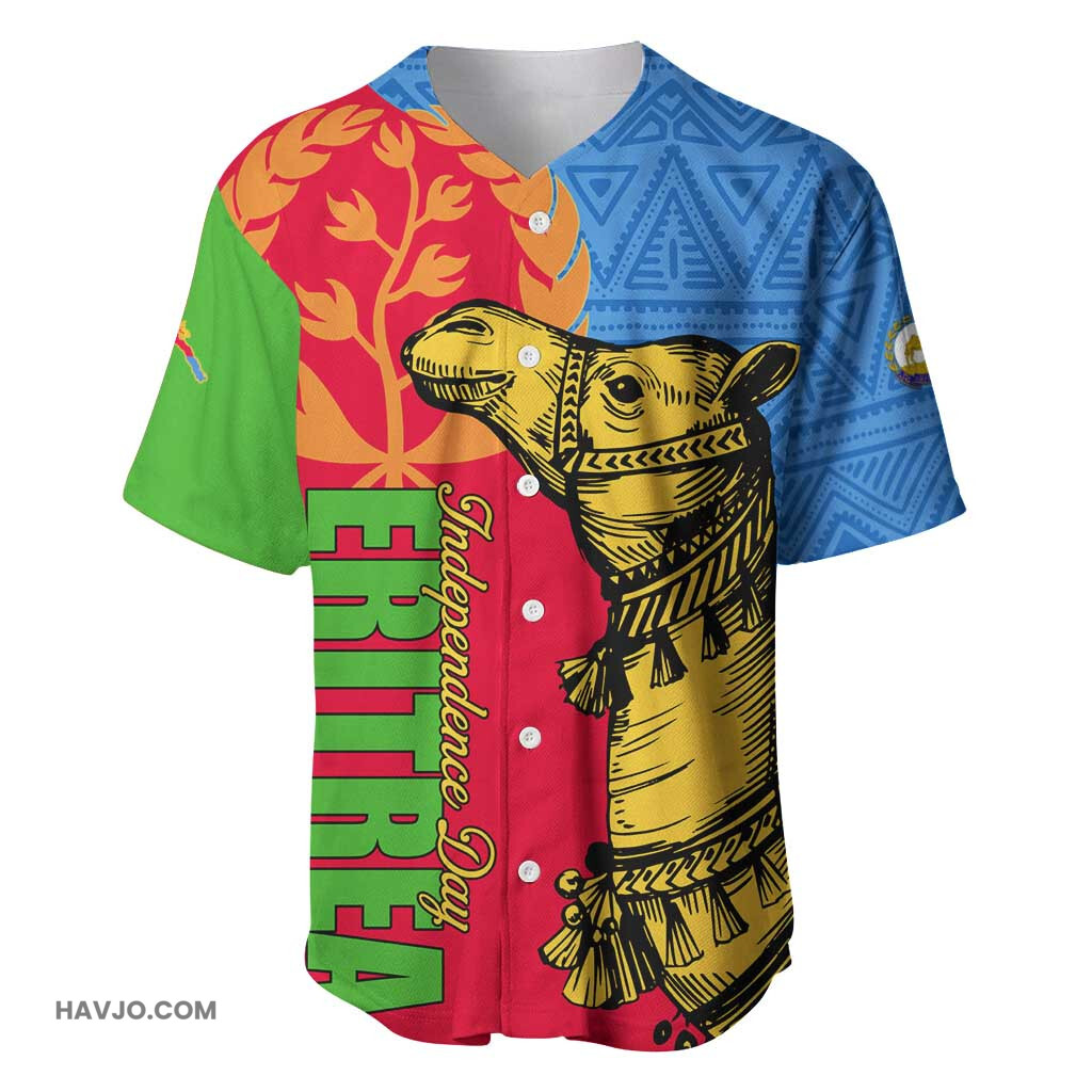 Eritrea Independence Day 2024 Eritrean Camel African Pattern Baseball Jersey