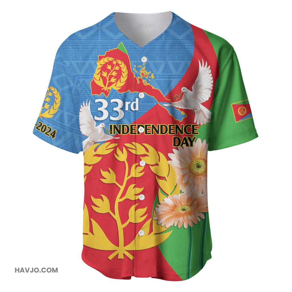 Eritrea Independence Day Eritrean Olive Branches 33rd Anniversary Baseball Jersey