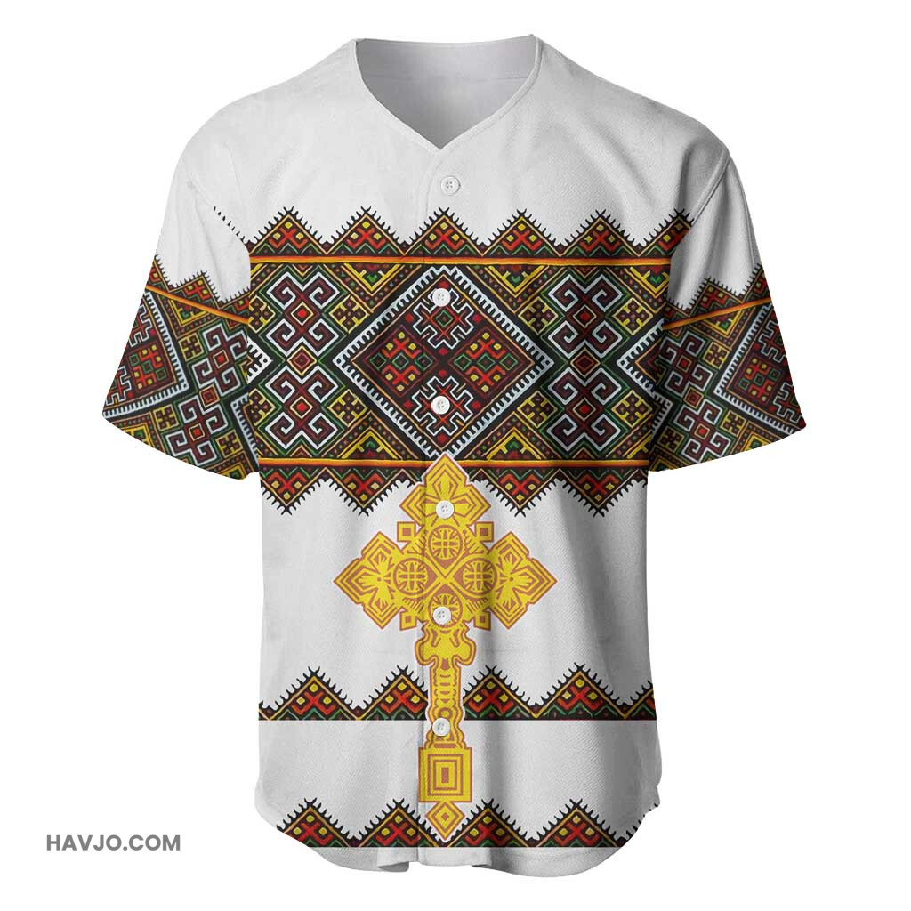 Eritrea Tilet Mix Eritrean Cross White Baseball Jersey