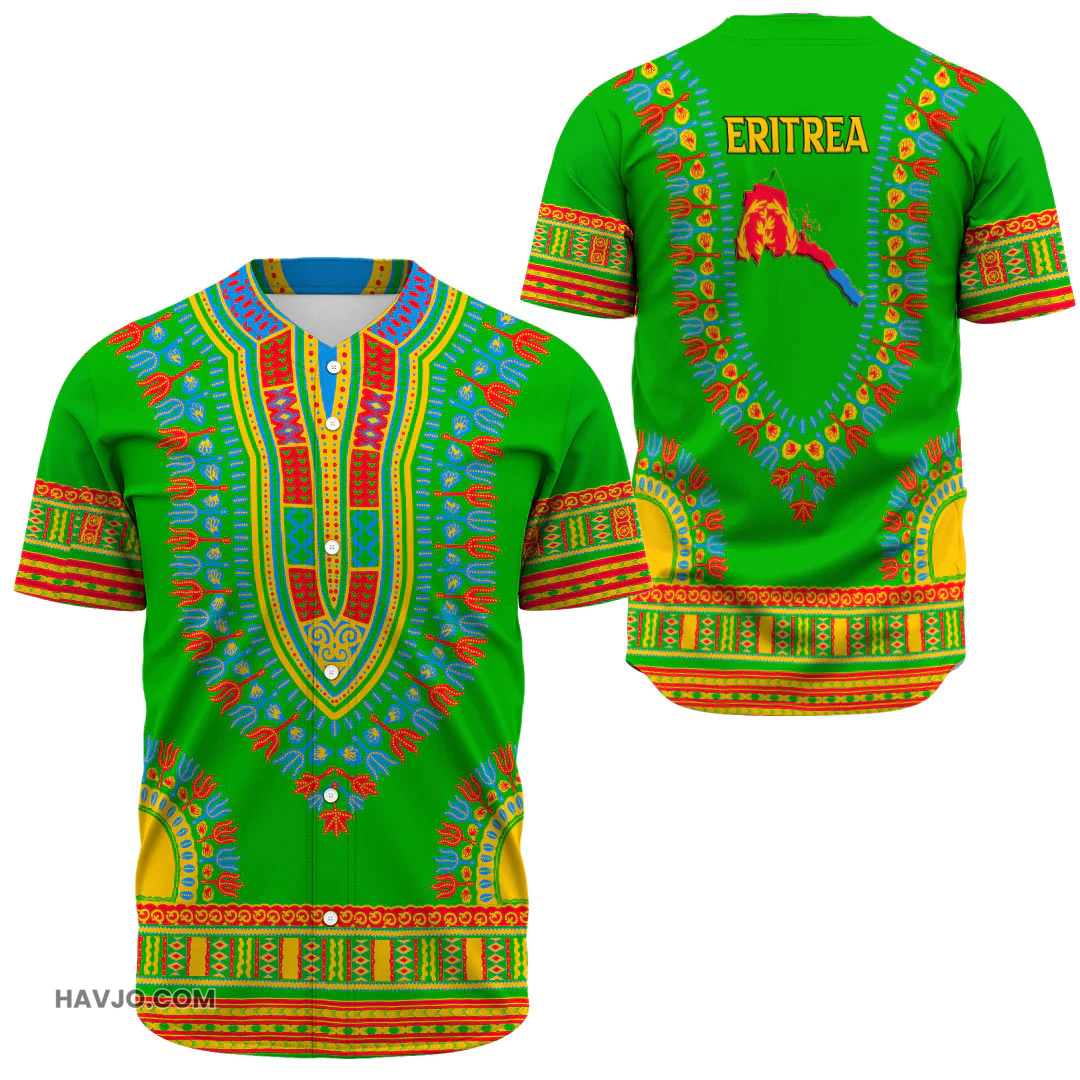 Eritrea Traditional Dashiki Baseball Jersey