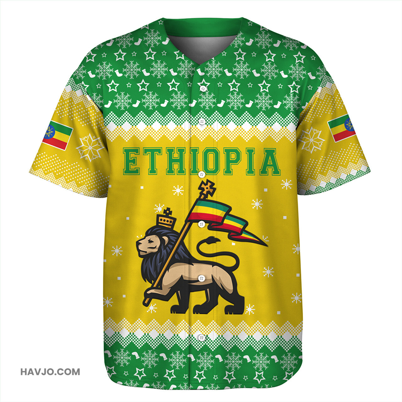 Ethiopia Christmas Coat of Arms Baseball Jersey