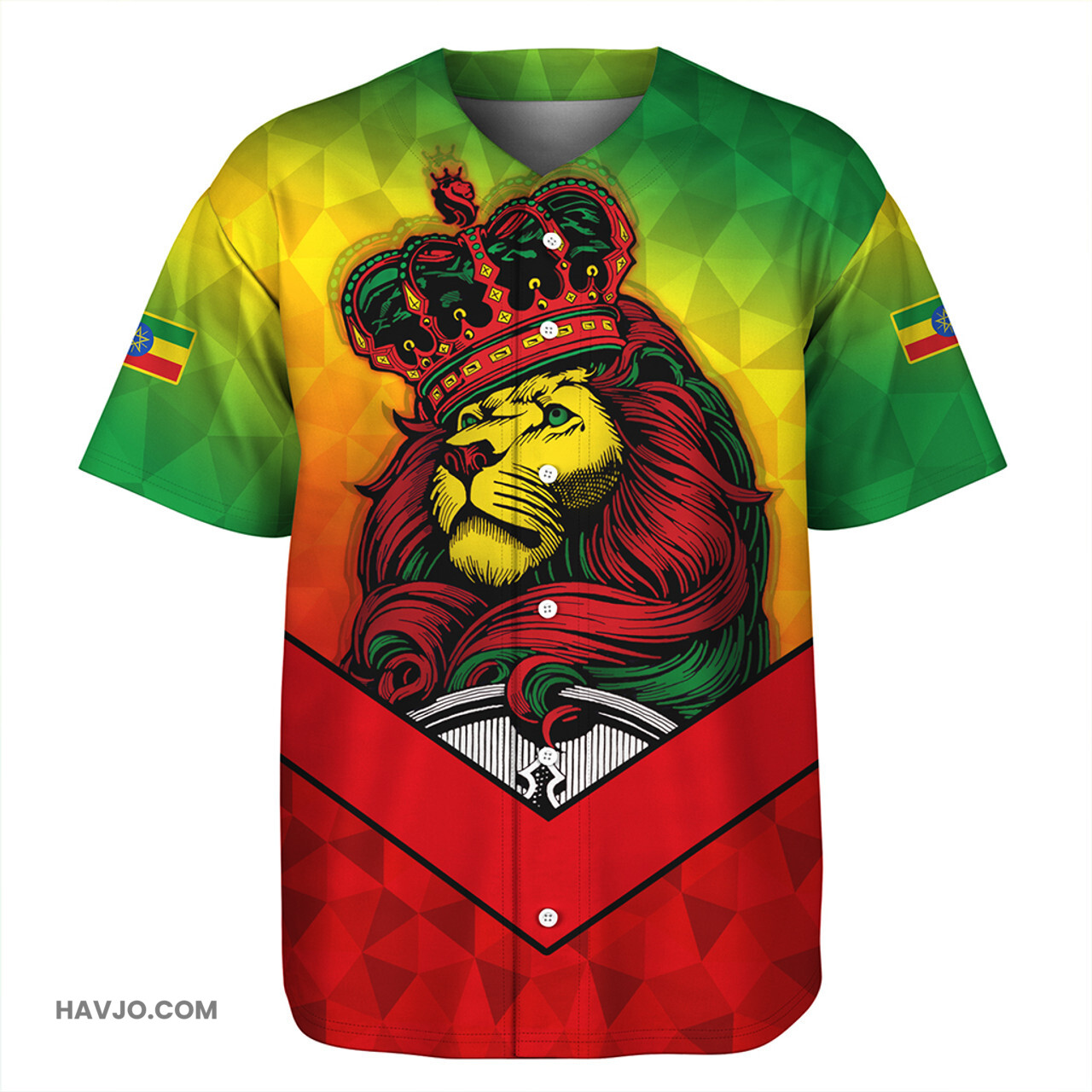 Ethiopia Crown Lion Style Baseball Jersey