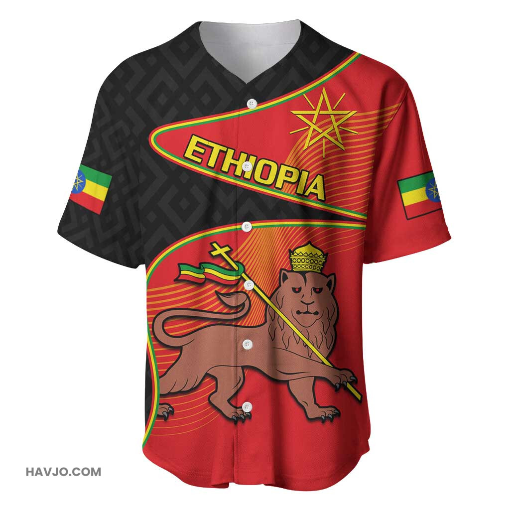 Ethiopia Derg Downfall Day Ethiopian Lion of Judah Baseball Jersey