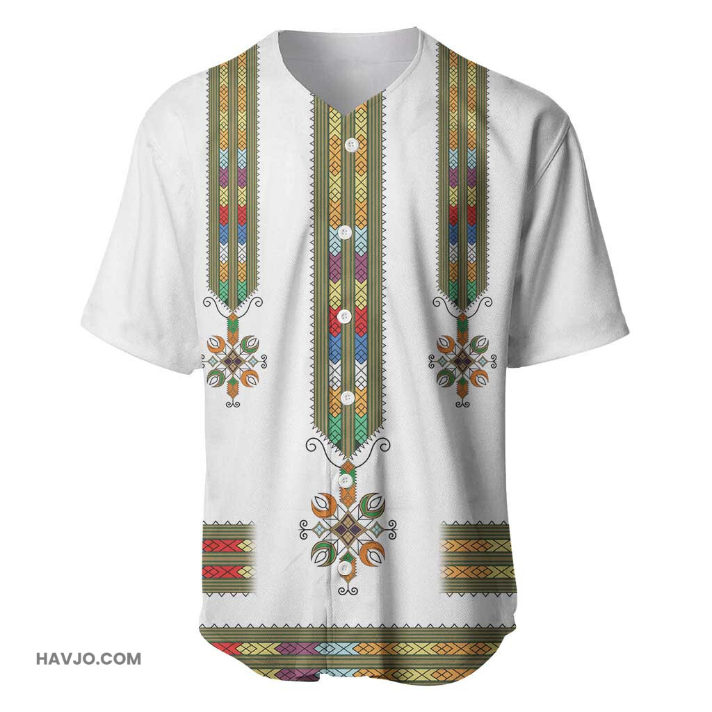 Ethiopia Ethiopian Traditional Habesha Style Baseball Jersey