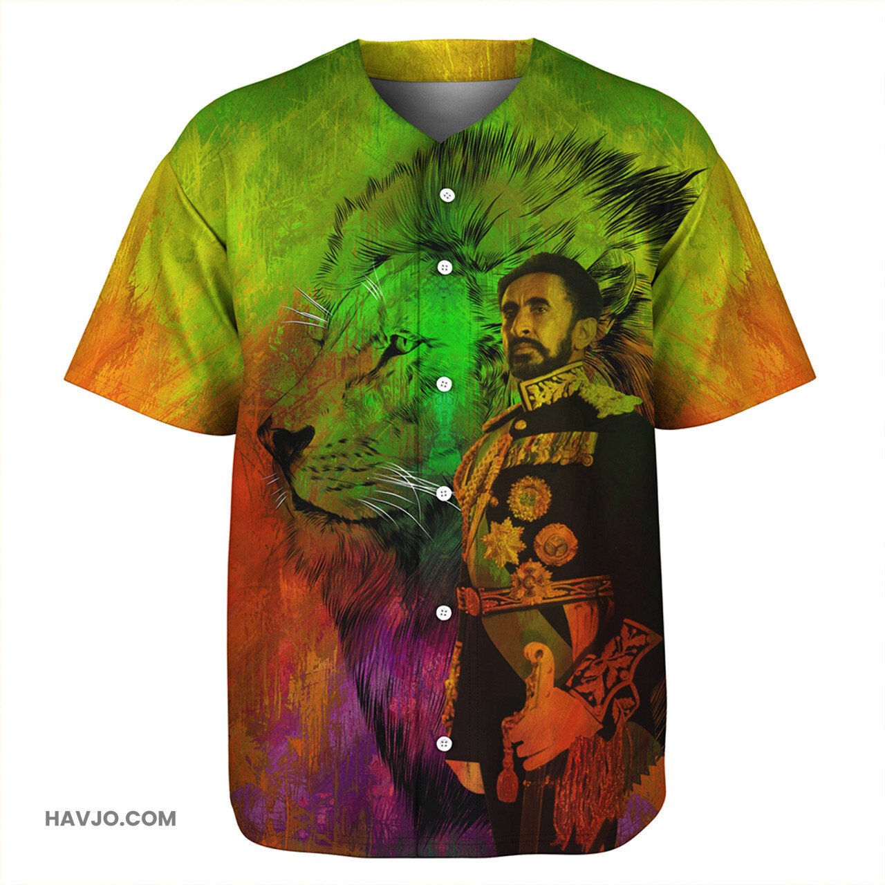 Ethiopia Haile Selassie Lion Of Judah Baseball Jersey