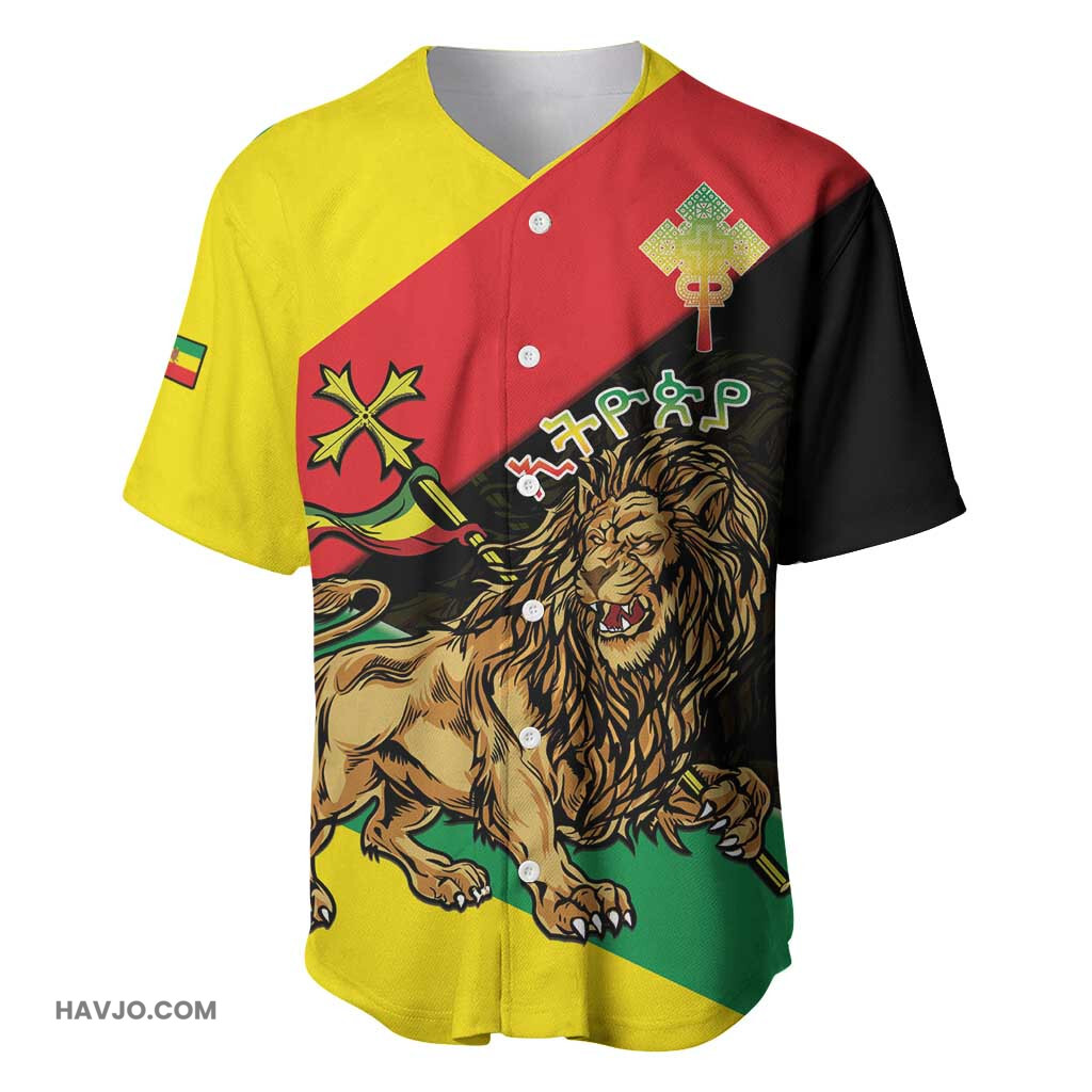 Ethiopia Lion of Judah Ethiopia Empire 1270 1974 Baseball Jersey